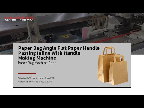 Paper Bag Angle Flat Paper Handle Pasting Inline With Handle Making Machine(350A Two Robot)