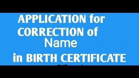 Letter For CORRECTION OF NAME in birth certificate TO M.C.D. Let