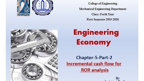 Incremental cash flow for ROR analysis- part 2