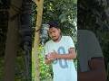 This man make servival videos how clean hand in forest..