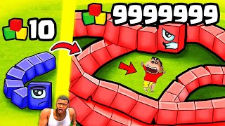 SHINCHAN Became GIANT SNAKE and EAT EVERYONE in WORM 2048 with CHOP ROBLOX