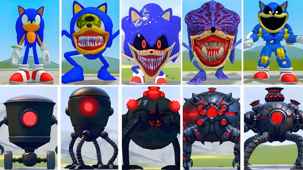 EVOLUTION OF SHIN SONIC TAPES FAMILY VS ALL OMNIDROID V X15 From Roblox Omnidroids Test in Garry Mod