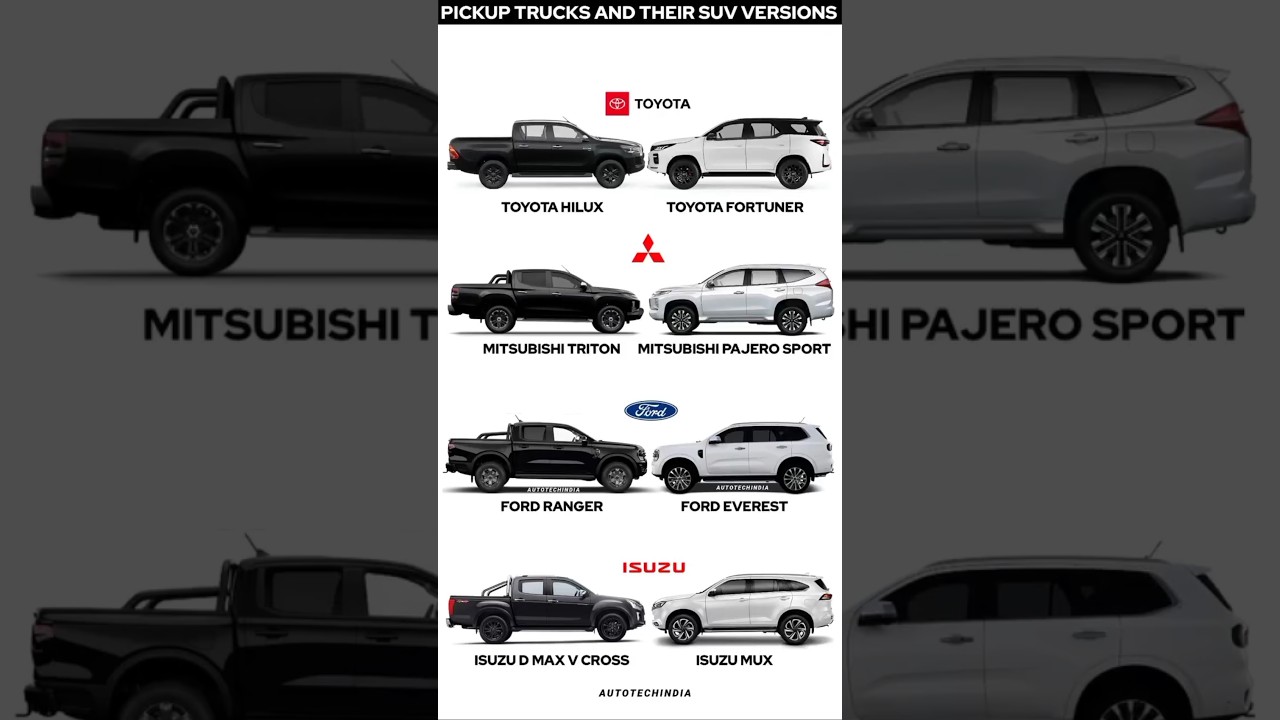 Pickup Truck and their SUV version! Which one is your favourite duo? 