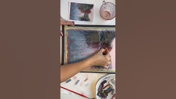 Painting a moody autumn landscape in soft pastel. I love October! #softpastel #pastelpainting