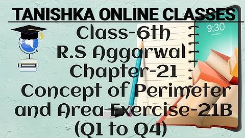 Chapter-21[Concept ofPerimeter andArea]Class-6th R.SAggarwal Exercise-21B (Q1toQ4)#school#education