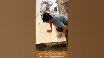 The process of leveling concrete before tile installation
