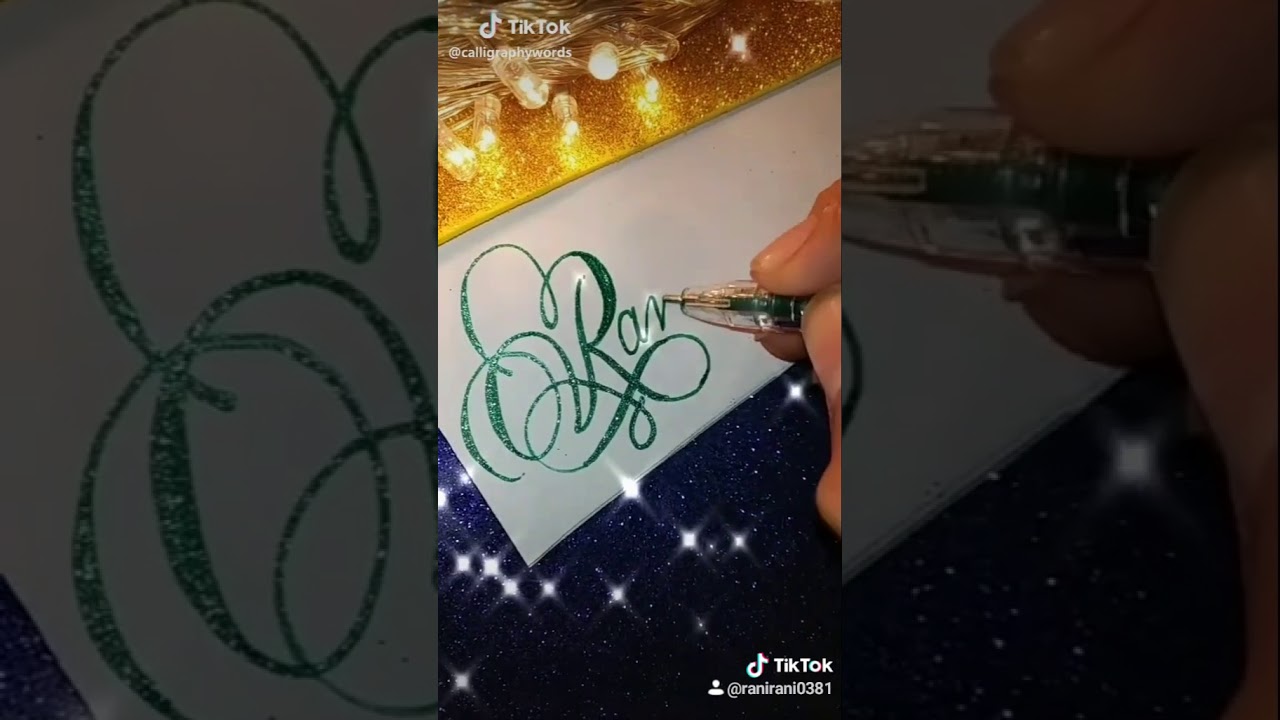 Miss Rani Cursive How to write Rani with glitter pen in cursive writing - YouTube