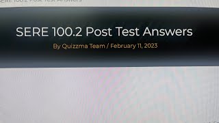 Sere 100.2 Post Test Answers