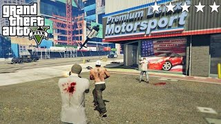GTA 5 - Franklin, Michael and Trevor Five Star Escape From  PREMIUM DELUXE MOTORSPORT!