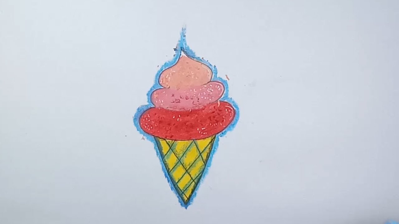 ice cream drawing oil pastel colour coloring from drang official
