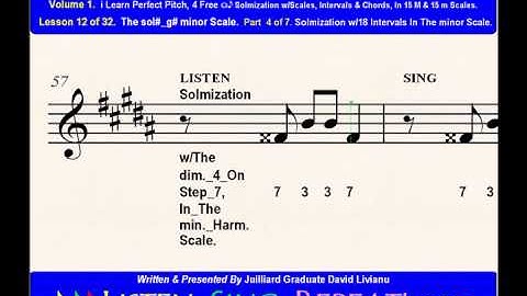 Part 4b. LESSON 12 of 32, The sol#_g# minor scale. EAR TRAINING EXERCISES