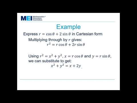 MEI FPT: Investigation of Curves 1 - Properties of Curves: Converting between polar and cartesian