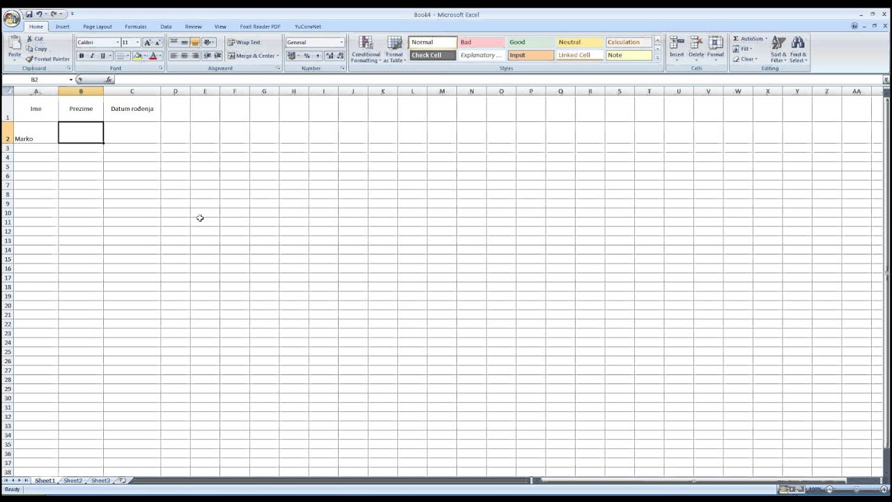 EXCEL - Dodavanje i brisanje redova i kolona - YouTube