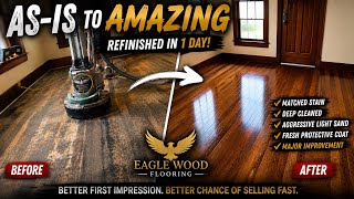 The Listed in 2 Days. Refinished in 1. Hardwood Floor Transformation!