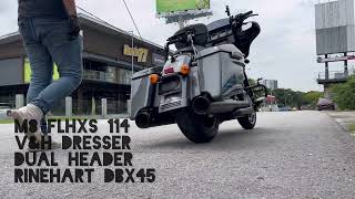 S&S 475 Cam Rinehart DBX45 Vance & Hines Dresser Dual Header Exhaust Sound (Street Glide Special)