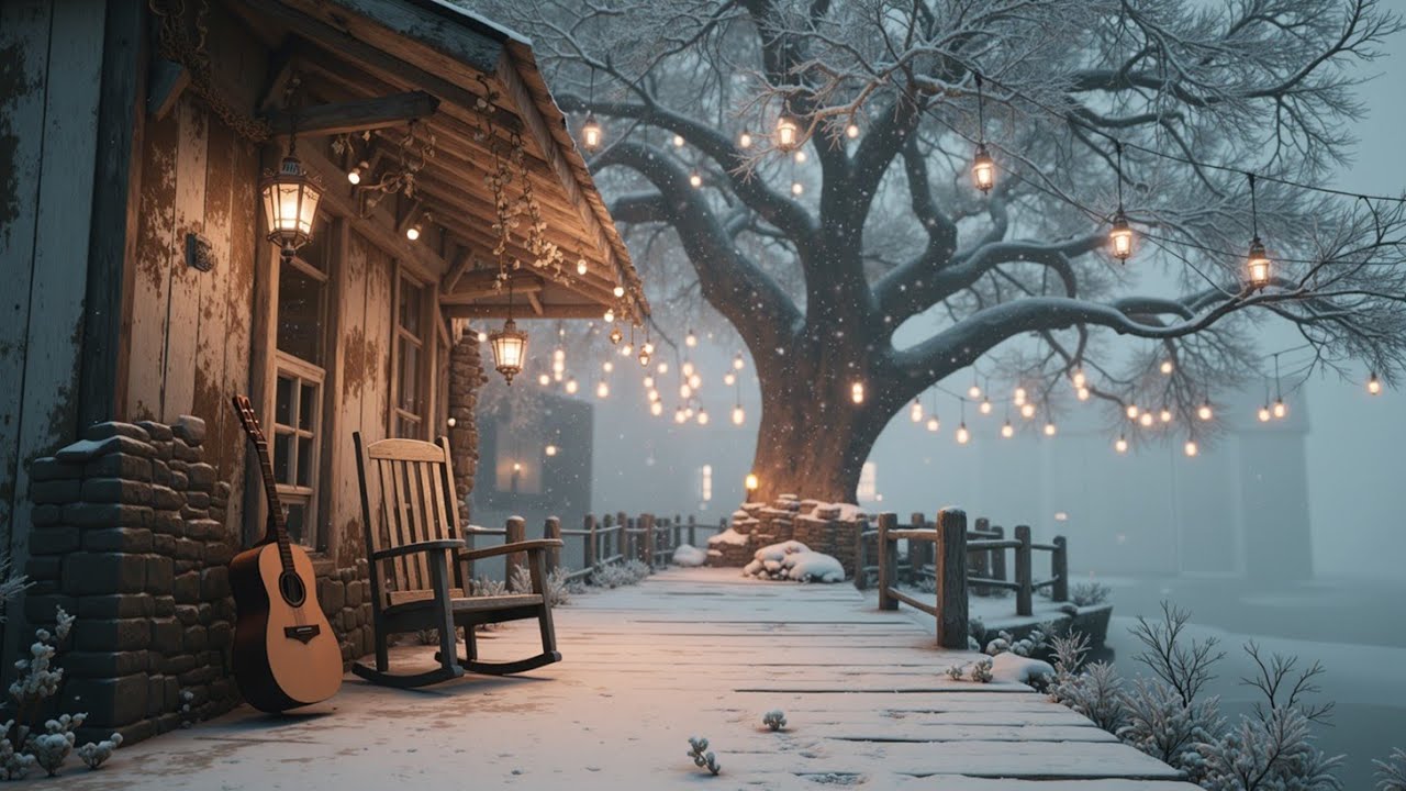Соло-гитара в снегу ~ Расслабляющее фолковое акустическое зимнее инструментальное путешествие