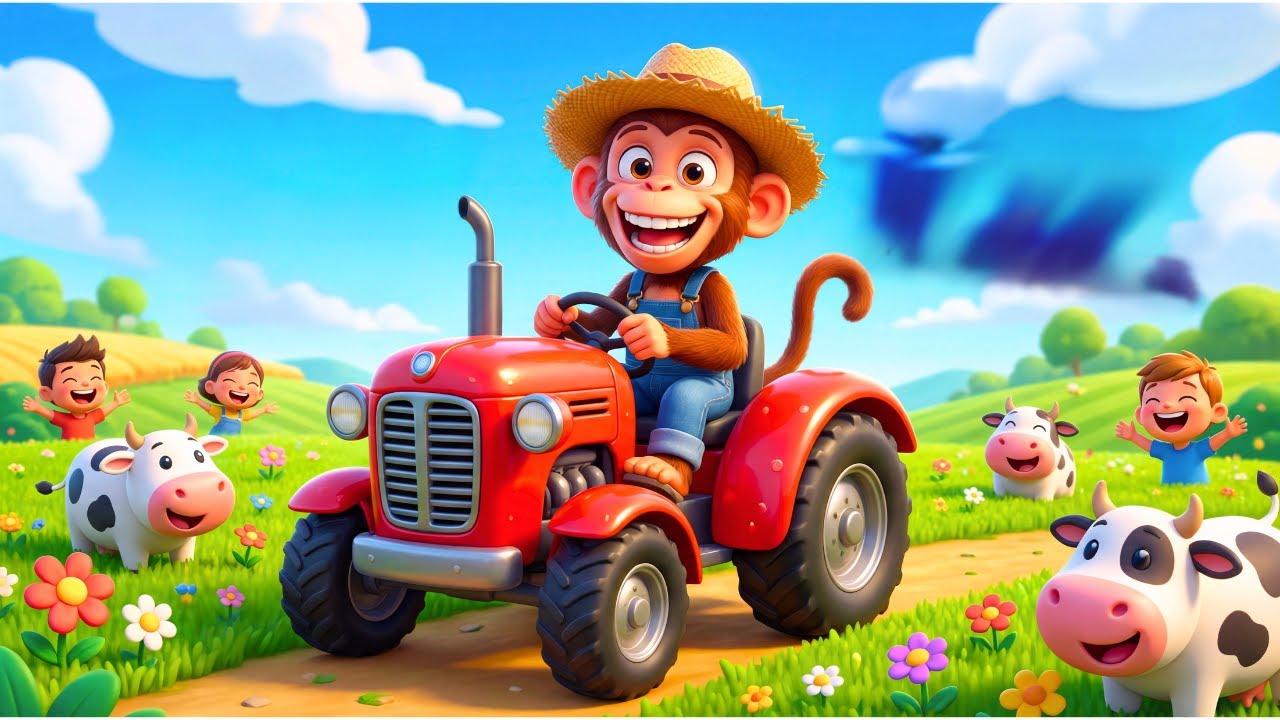 Funny Monkey Farmer Fixes Tractor & Plows Beet Field 🚜🐒 | Amazing Farm Work Monkey Kids