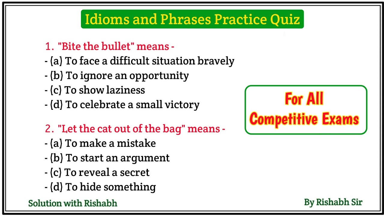 Idioms and phrases for competitive exams | Most repeated Idioms and Phrases | Imp Idioms and Phrases