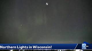 Live! Solar storm creates Northern Lights visible on a traffic camera in Portage.