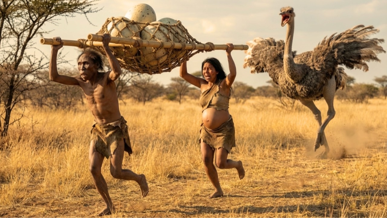 Life Millions of Years Ago | Did Homo habilis Survive After Stealing Giant Ostrich Eggs?