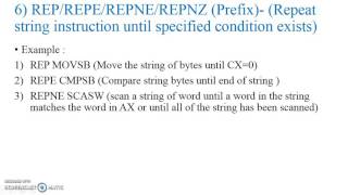 String instructions and assembly language Programs of 8086