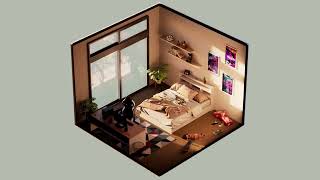 Isometric Room Animation | Autodesk Maya + Arnold | Ionba