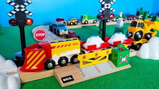 Railfanning Wooden Trains Railway Crossing With Snow Plow Train