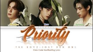THE BOYZ(더보이즈) - PRIORITY (우선순위) RUN ON OST (런 온) (Color Coded/Rom/Han/Eng Lyrics/가사)