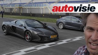 Sprint Tesla Model S P85D Vs Mclaren 650 S - By Autovisie Tv