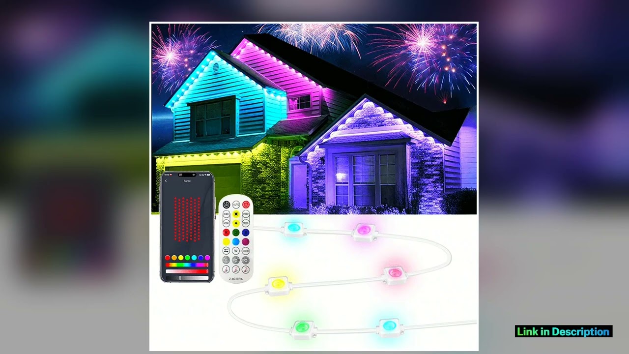 Smart Eaves Lights Permanent Outdoor LED String Lights APP Remote DIY Color Music Sync Waterproof