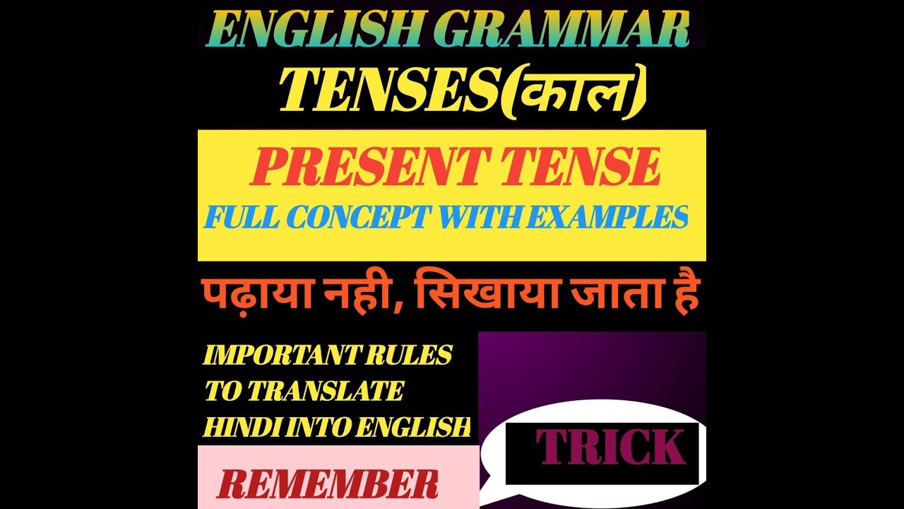 Tenses In English |Grammar With Examples | Present Tense | Past Tense |Future  Tense | Tense Concept