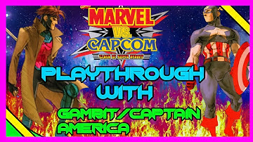 Marvel VS Capcom 1 Arcade Mode Playthrough As Gambit & Captain America 1080p/60fps No Commentary
