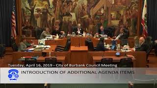 Burbank City Council Meeting - April 16, 2019