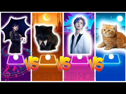 WEDNESDAY LADY GAGA BLOODY MARY 🆚 CUTE CAT WEDNESDAY 🆚 BTS YET TO COME 🆚 CUTE CAT BTS💥Goes Tiles Hop