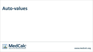 Example of auto-values in MedCalc.