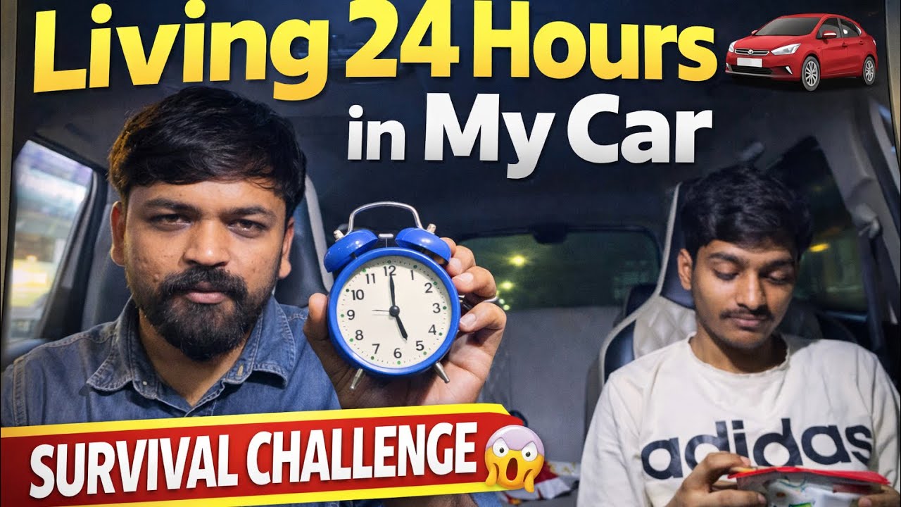 Living 24 Hours in My Car 🚘 | Survival Challenge 😱