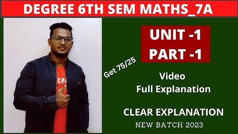 6TH SEM MATHS_7A UNIT 1 PART 1 #shorttricks4u l #degree