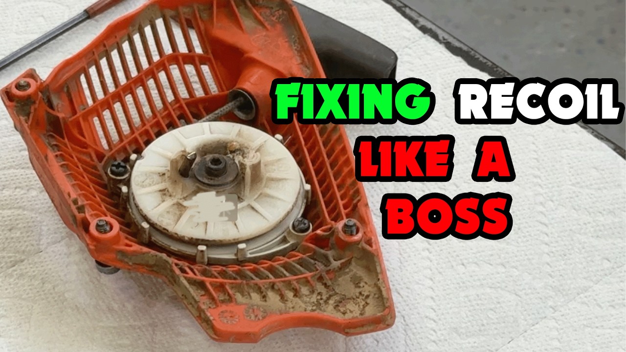 Replacing Recoil Spool on Husqvarna Chainsaw - YouTube