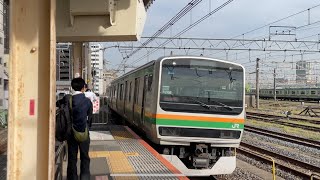 E231系(U105編成＋U513編成)高崎線古河行き 尾久駅2番線到着停車