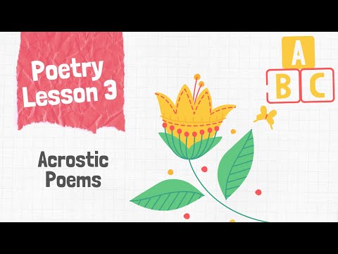 Poetry Lesson 3 Acrostic Name Poems Youtube