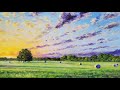 Haybales Landscape Acrylic Painting LIVE Tutorial