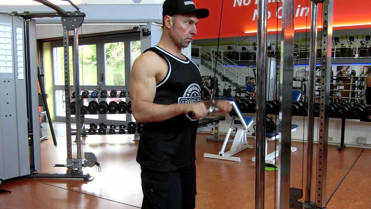 Trizepsdrücken stehend am Kabelzug