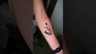 The Deep One: A Shadow's Final Stand 🔫✨​#TattooArt #MinimalistTattoo #ShadowWork #TattooDesign
