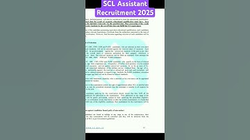 SCL Assistant Recruitment 2025 / How to Apply for SCL Recruitment Notification / #semiconductor #scl