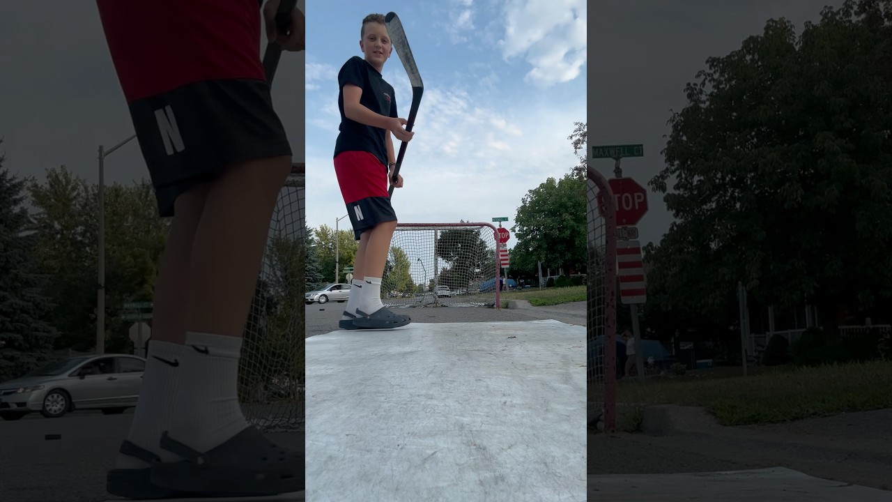 First time shooting pucks in the summer!! 