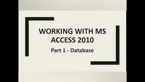 8th - Computer - 09.05.2020 - Working with MS Access 2010 ( Part - 1)