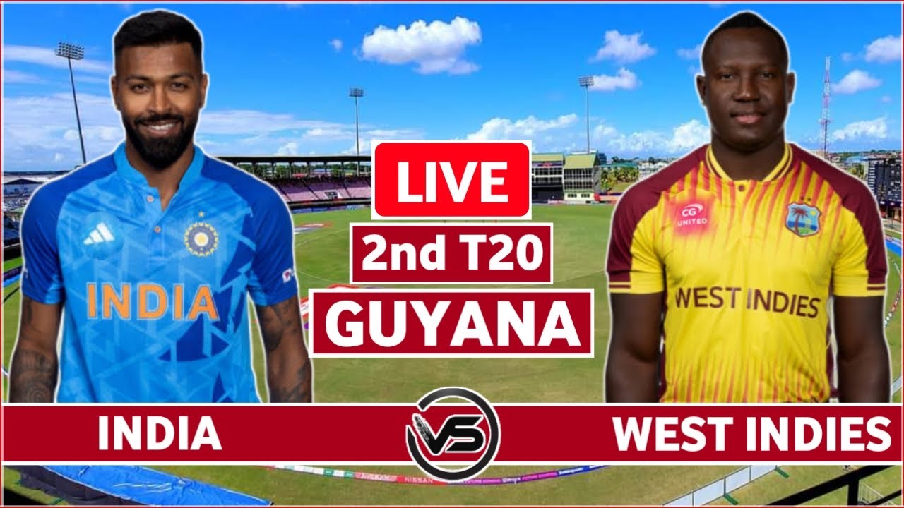 IND vs WI 2nd T20 Live Scores and Commentary India vs West Indies 2nd T20 Live Scores WI innings