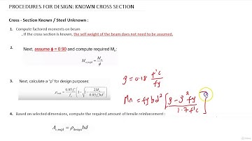 Procedures for designing RC beams with known cross sections