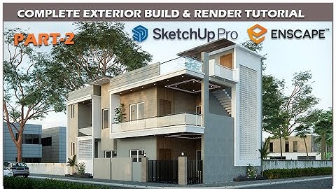 COMPLETE EXTERIOR HOUSE DESIGN IN SKETCHUP PART 2