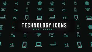 Tech Neon Icons | Davinci Resolve Template